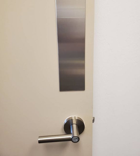 Metal door push plate